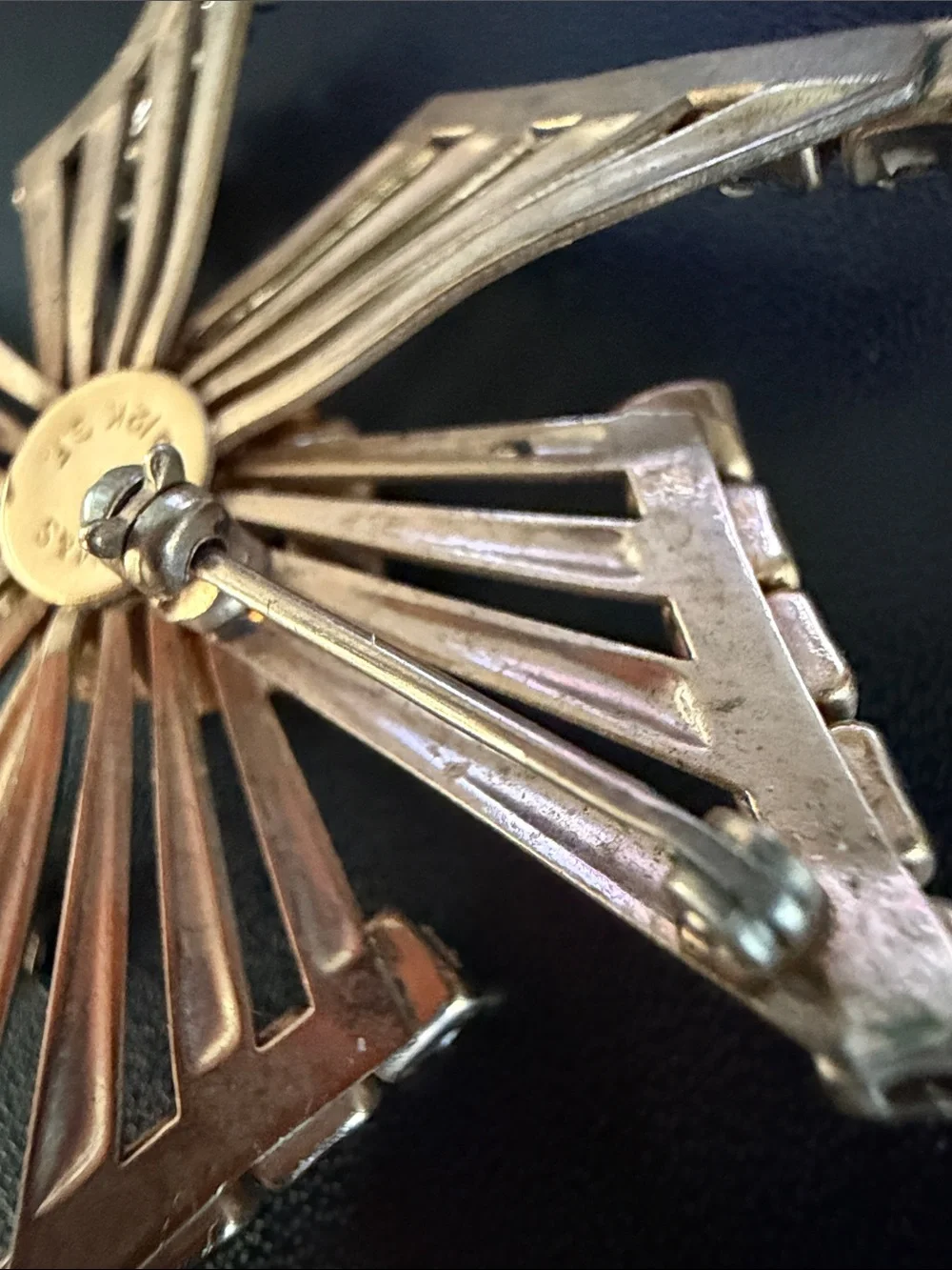 Vintage Gold Crystal Starburst Brooch by M&S - see history below